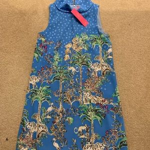 NWT lilly Pulitzer jungle print mock neck shift sz 4, dress up or down!